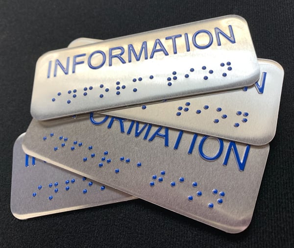 Functional Embossed Braille Text for Nameplates and Overlays